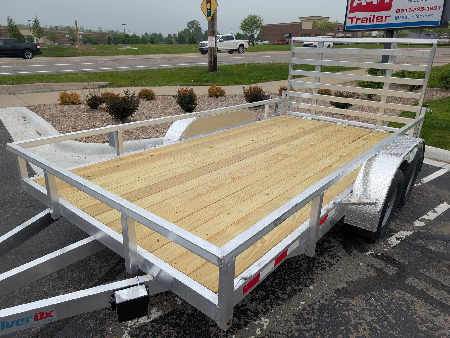 Silver Ox 7x14 Tandem Axle Aluminum Utility Trailer with Heavy Duty Package