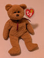 Curly the Bear - Ty Beanie Baby (Brown, 1996, Plush Toy, Stuffed Animal, MWMT, Vintage, Retired)