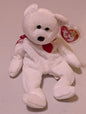 Valentino the Bear - Ty Beanie Baby (White, 1994, Plush Toy, Stuffed, Animal, MWMT, Vintage, Retired)