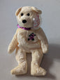 Violetta the Bear - Ty Beanie Baby (Cream, 2003, Plushie, Toy, Stuffed Animal, MWMT, Vintage, Retired)