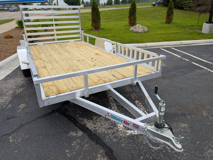 Silver Ox 7x14 Single Axle Aluminum Utility Trailer with ATV Side Ramps