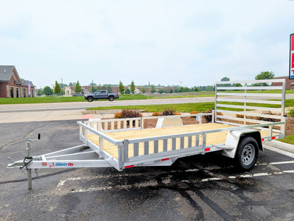 Silver Ox 7x14 Single Axle Aluminum Utility Trailer with ATV Side Ramps