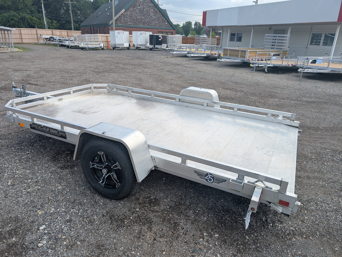 Aluma 7712HSLR 6.5x12 All Aluminum Utility w Slide Out Ramp 37033