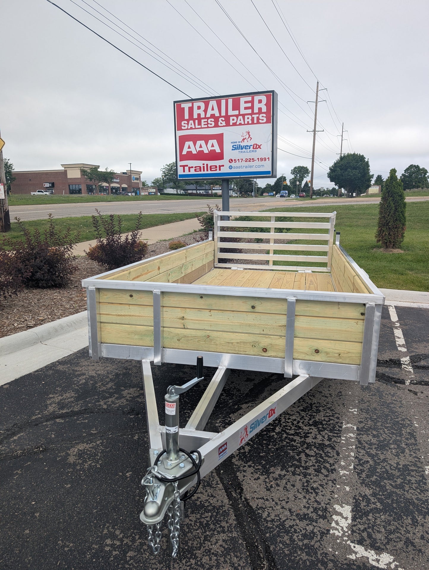 Silver Ox 6x12 Single Axle Woody 3 Board Woodside Aluminum Utility Trailer w Bi-Fold Ramp