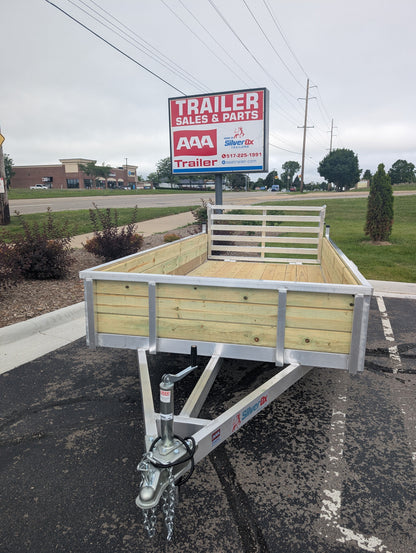 Silver Ox 6x12 Single Axle Woody 3 Board Woodside Aluminum Utility Trailer w Bi-Fold Ramp