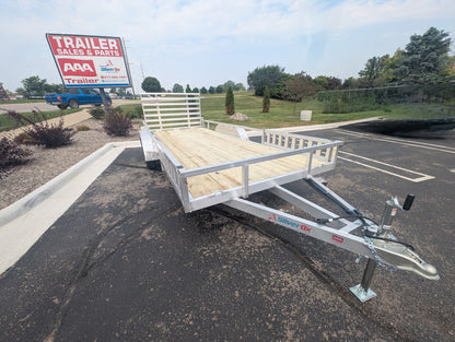 Silver Ox  7x18 Tandem Axle Heavy Duty Aluminum Utility Trailer with ATV Side Ramps