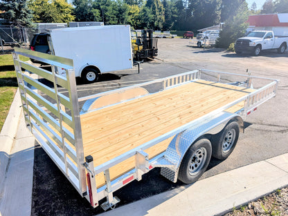 Silver Ox 7x16 Tandem Axle Aluminum Utility Trailer with Side Ramps