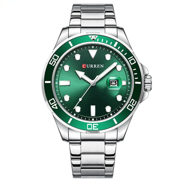 Men's large dial calendar watch