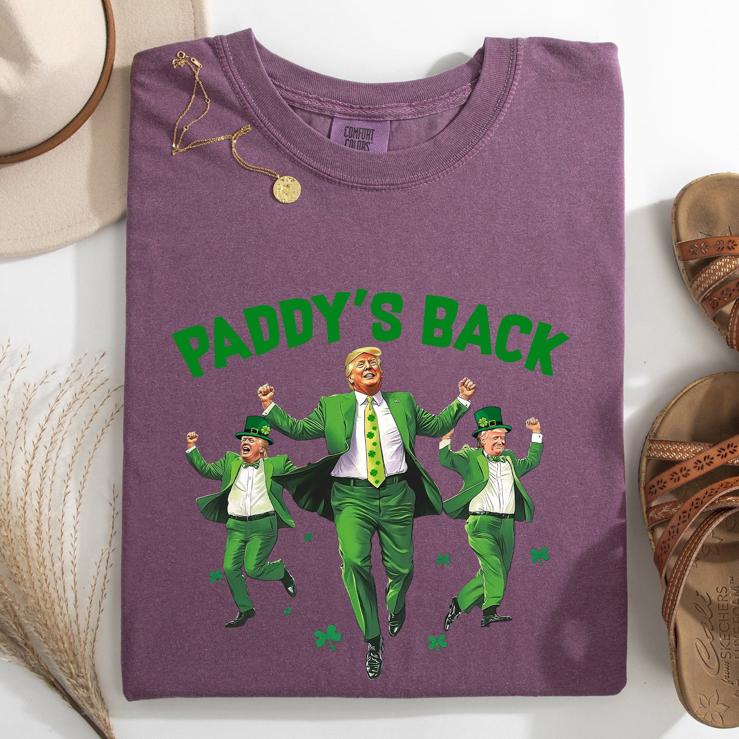 Paddy's Back, Trump, Politics, Funny, St Patrick's Day, Shamrock, Clover, Lucky, Leprechaun Tshirt Comfort Colors T-Shirt