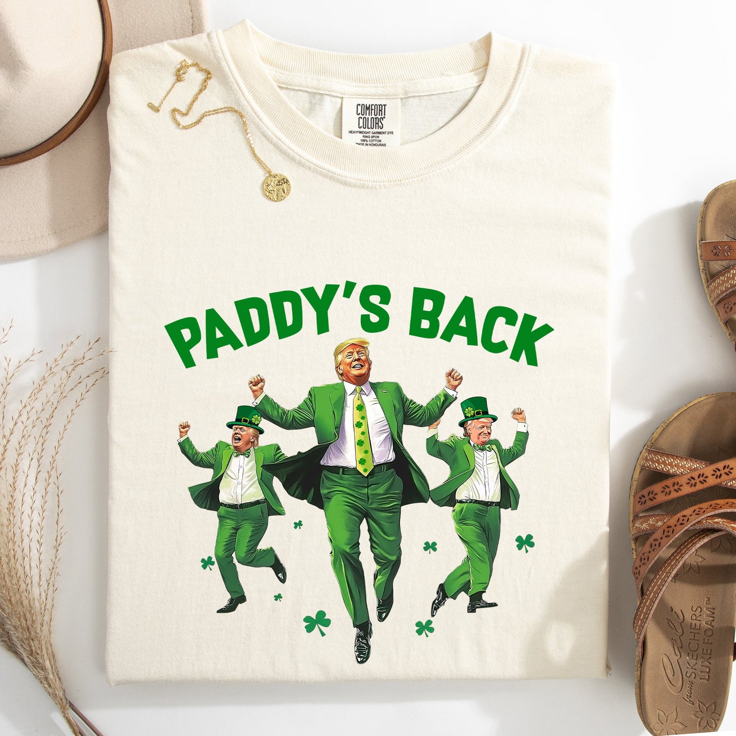 Paddy's Back, Trump, Politics, Funny, St Patrick's Day, Shamrock, Clover, Lucky, Leprechaun Tshirt Comfort Colors T-Shirt