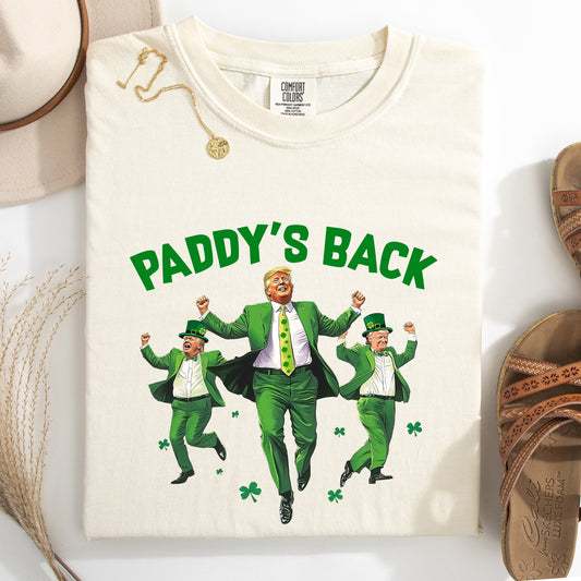 Paddy's Back, Trump, Politics, Funny, St Patrick's Day, Shamrock, Clover, Lucky, Leprechaun Tshirt Comfort Colors T-Shirt