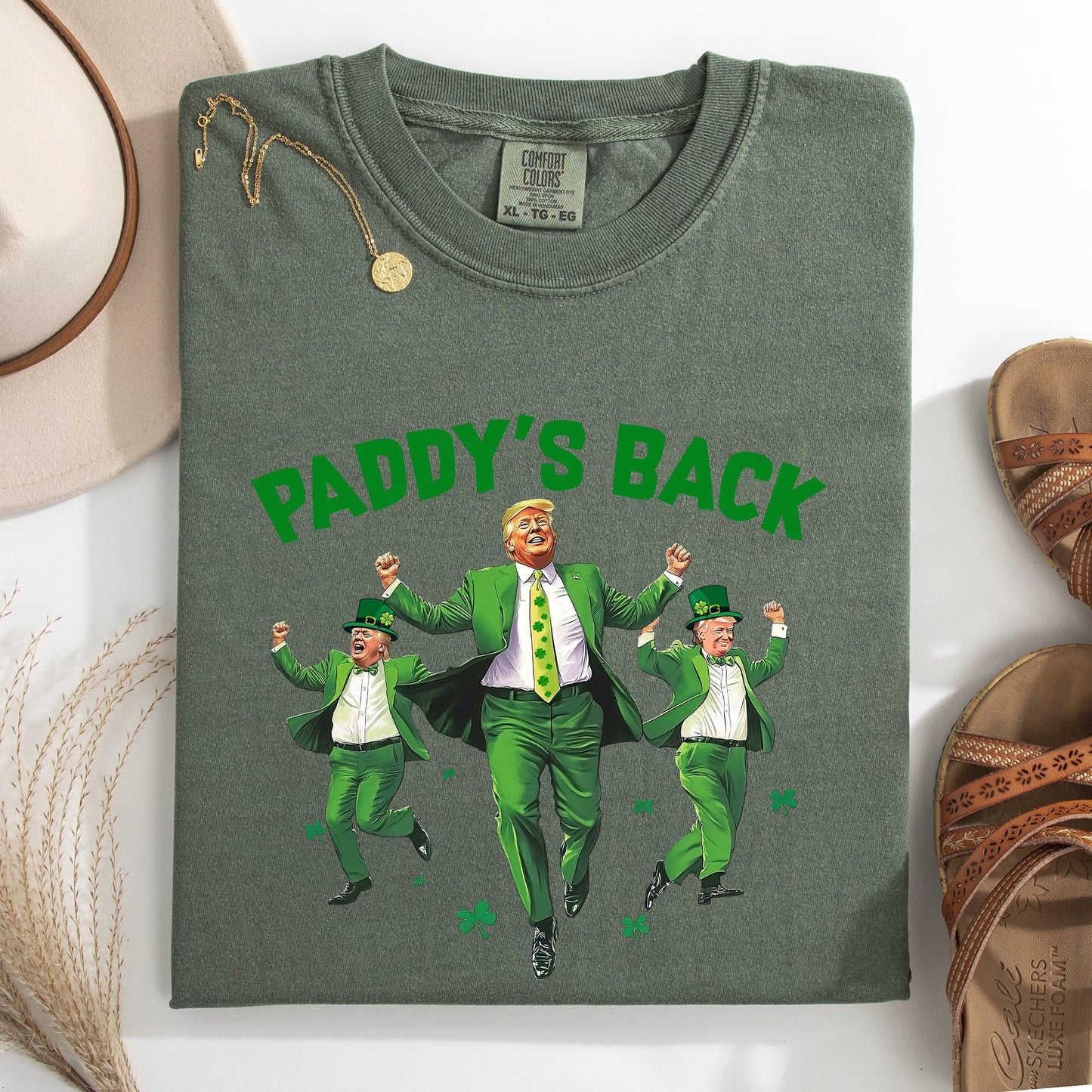Paddy's Back, Trump, Politics, Funny, St Patrick's Day, Shamrock, Clover, Lucky, Leprechaun Tshirt Comfort Colors T-Shirt