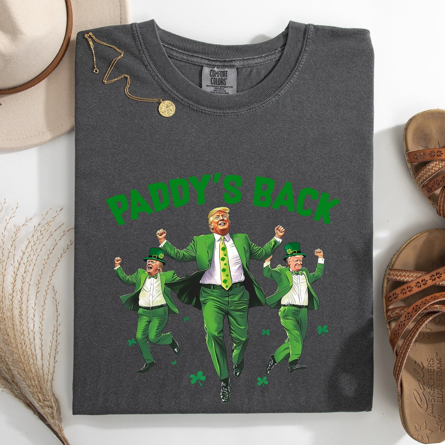 Paddy's Back, Trump, Politics, Funny, St Patrick's Day, Shamrock, Clover, Lucky, Leprechaun Tshirt Comfort Colors T-Shirt
