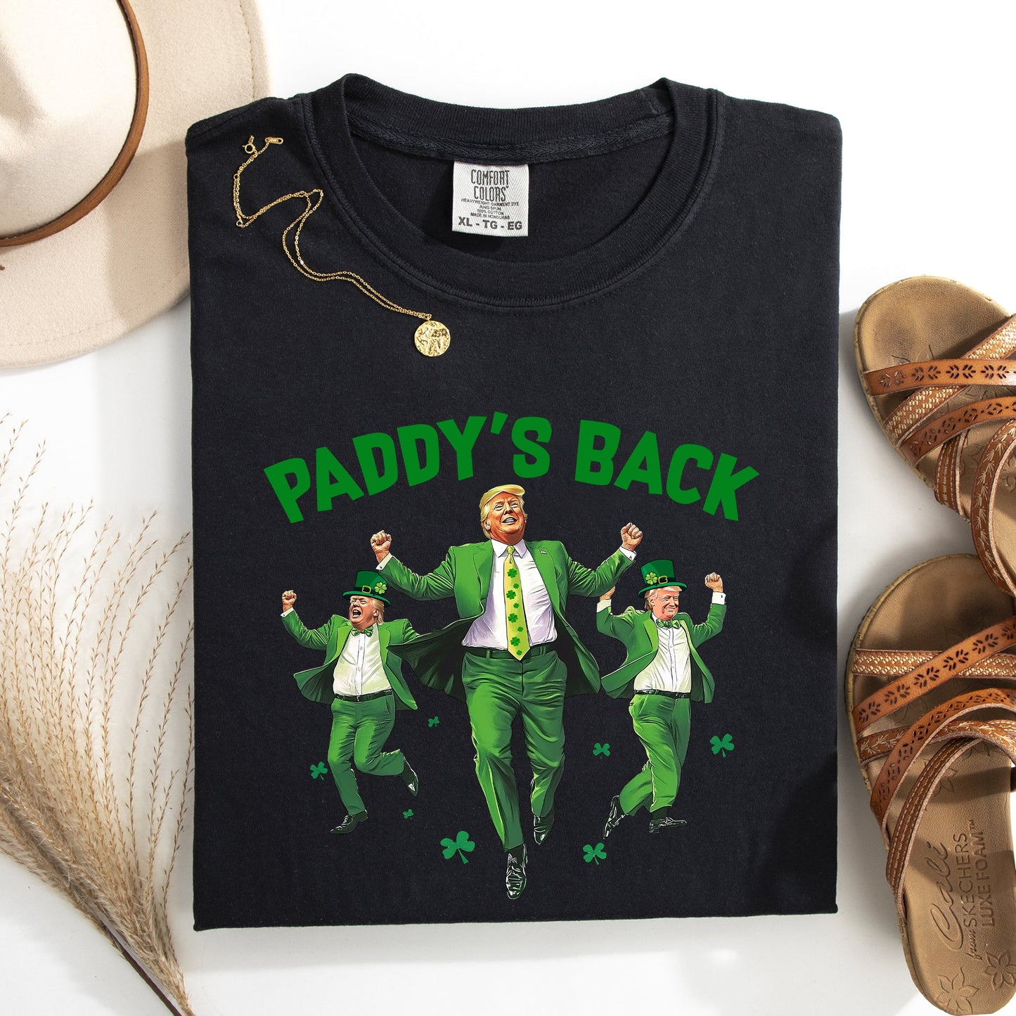 Paddy's Back, Trump, Politics, Funny, St Patrick's Day, Shamrock, Clover, Lucky, Leprechaun Tshirt Comfort Colors T-Shirt