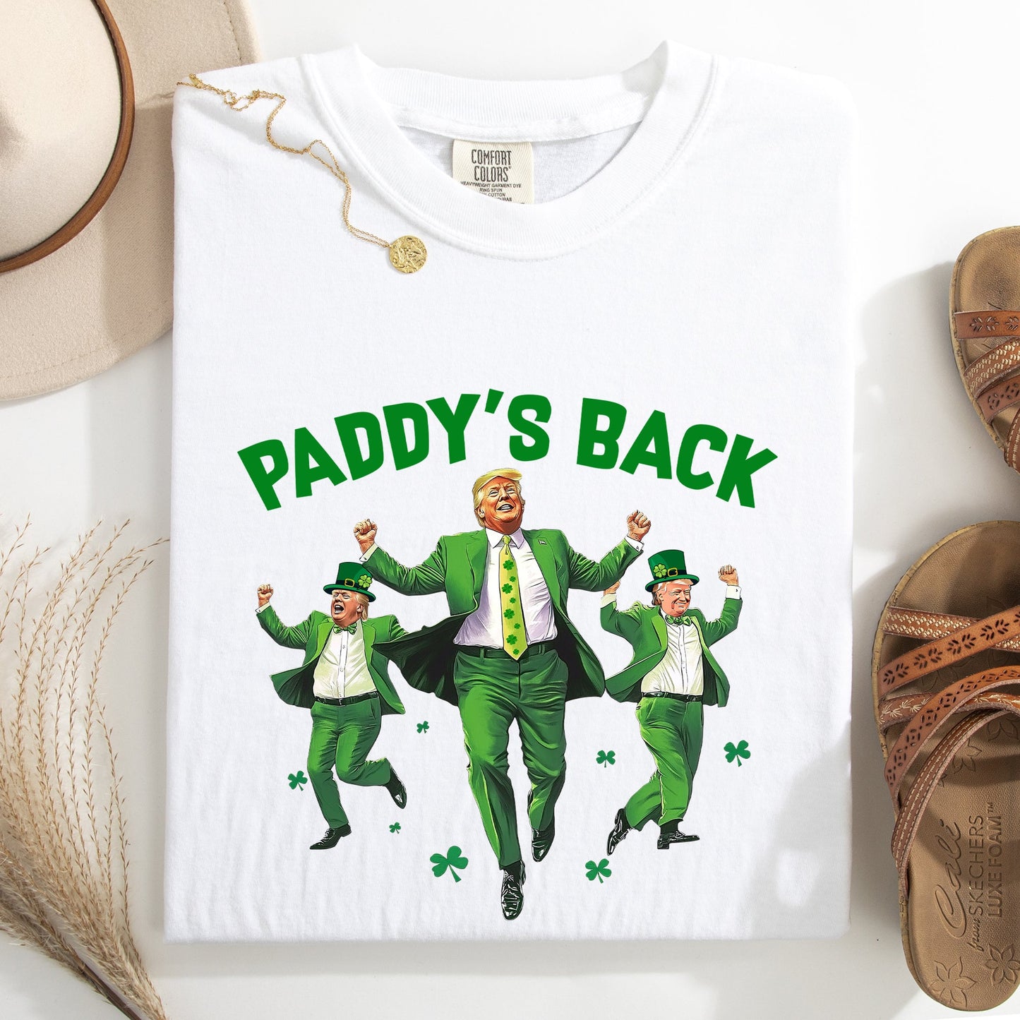 Paddy's Back, Trump, Politics, Funny, St Patrick's Day, Shamrock, Clover, Lucky, Leprechaun Tshirt Comfort Colors T-Shirt