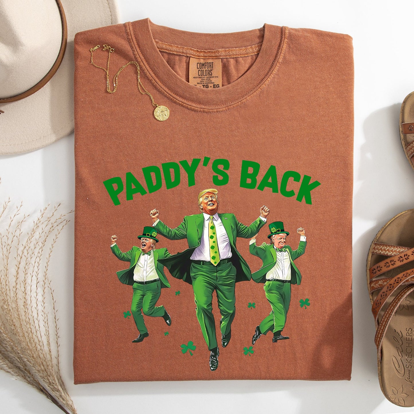Paddy's Back, Trump, Politics, Funny, St Patrick's Day, Shamrock, Clover, Lucky, Leprechaun Tshirt Comfort Colors T-Shirt