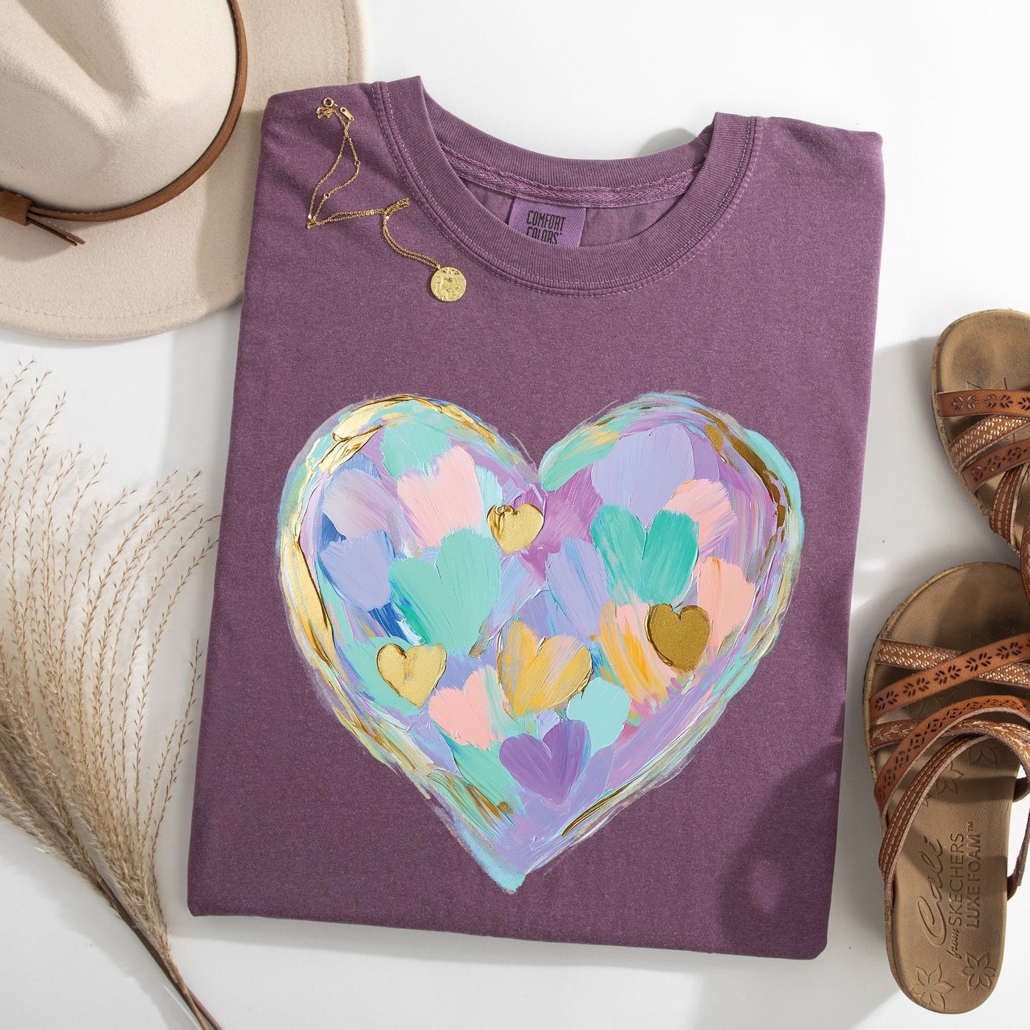 Painted Heart, Pastels, Easter, Bunny, Jesus, Rabbit, Holiday Tshirt Comfort Colors T-Shirt