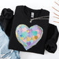 Painted Heart, Pastels, Easter, Bunny, Jesus, Rabbit, Holiday Sweatshirt