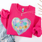 Painted Heart, Pastels, Easter, Bunny, Jesus, Rabbit, Holiday Sweatshirt
