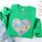 Painted Heart, Pastels, Easter, Bunny, Jesus, Rabbit, Holiday Sweatshirt