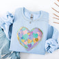 Painted Heart, Pastels, Easter, Bunny, Jesus, Rabbit, Holiday Sweatshirt