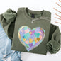 Painted Heart, Pastels, Easter, Bunny, Jesus, Rabbit, Holiday Sweatshirt