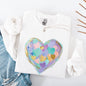 Painted Heart, Pastels, Easter, Bunny, Jesus, Rabbit, Holiday Sweatshirt