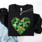 Painted Hearts, St Patrick's Day, Shamrock, Clover, Lucky, Leprechaun Sweatshirt