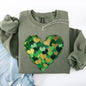Painted Hearts, St Patrick's Day, Shamrock, Clover, Lucky, Leprechaun Sweatshirt