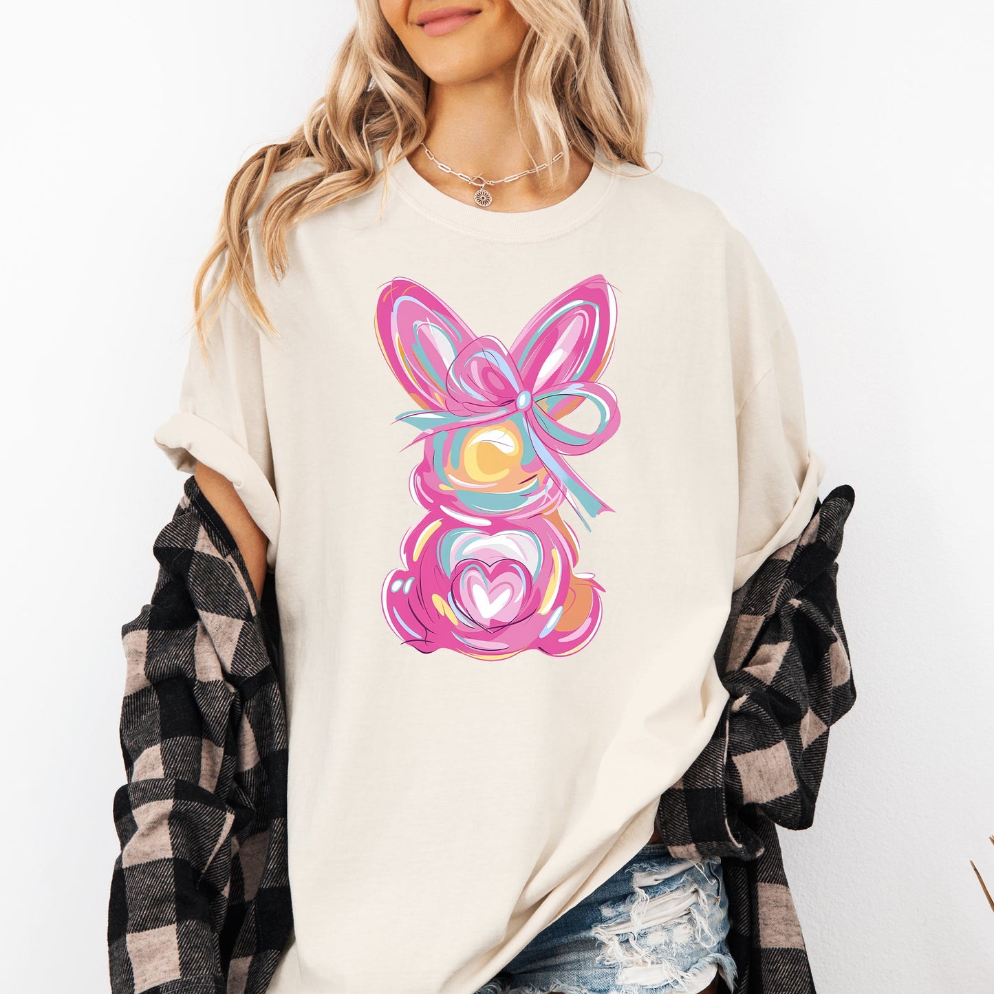 Painted Pastel Bunny, Easter, Bunny, Jesus, Rabbit, Holiday Tshirt Comfort Colors T-Shirt