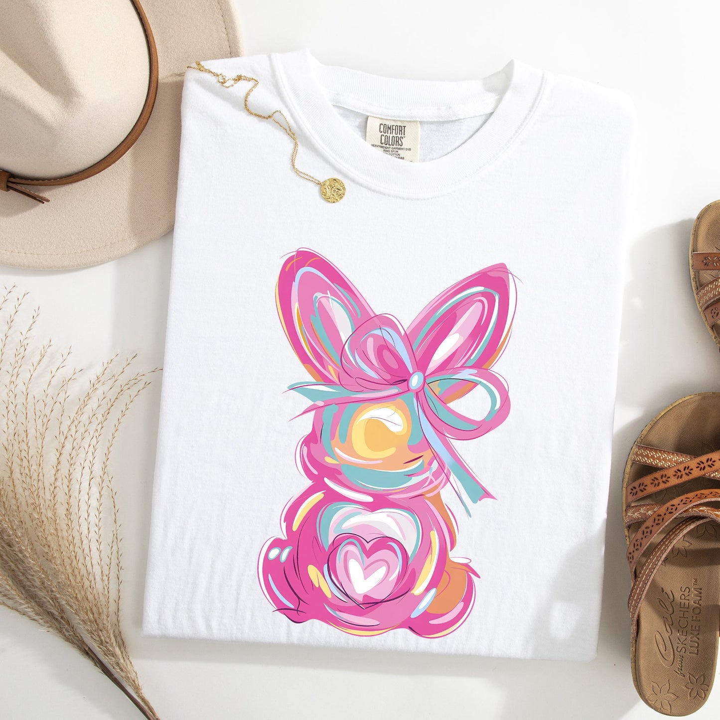 Painted Pastel Bunny, Easter, Bunny, Jesus, Rabbit, Holiday Tshirt Comfort Colors T-Shirt
