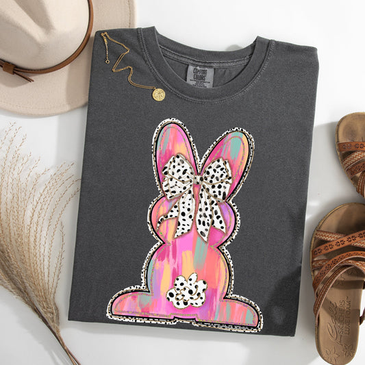 Painted, Colorful, Dalmatian Print, Easter, Bunny, Jesus, Rabbit, Holiday Tshirt Comfort Colors T-Shirt