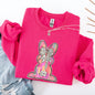 Painted, Colorful, Dalmatian Print, Easter, Bunny, Jesus, Rabbit, Holiday Sweatshirt