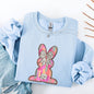 Painted, Colorful, Dalmatian Print, Easter, Bunny, Jesus, Rabbit, Holiday Sweatshirt