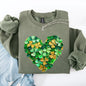 Painted, Shamrock, Heart, St Patrick's Day, Shamrock, Clover, Lucky, Leprechaun Sweatshirt
