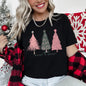 Pastel Christmas Trees, Merry and Bright, Pink and Green Super Soft Tshirt