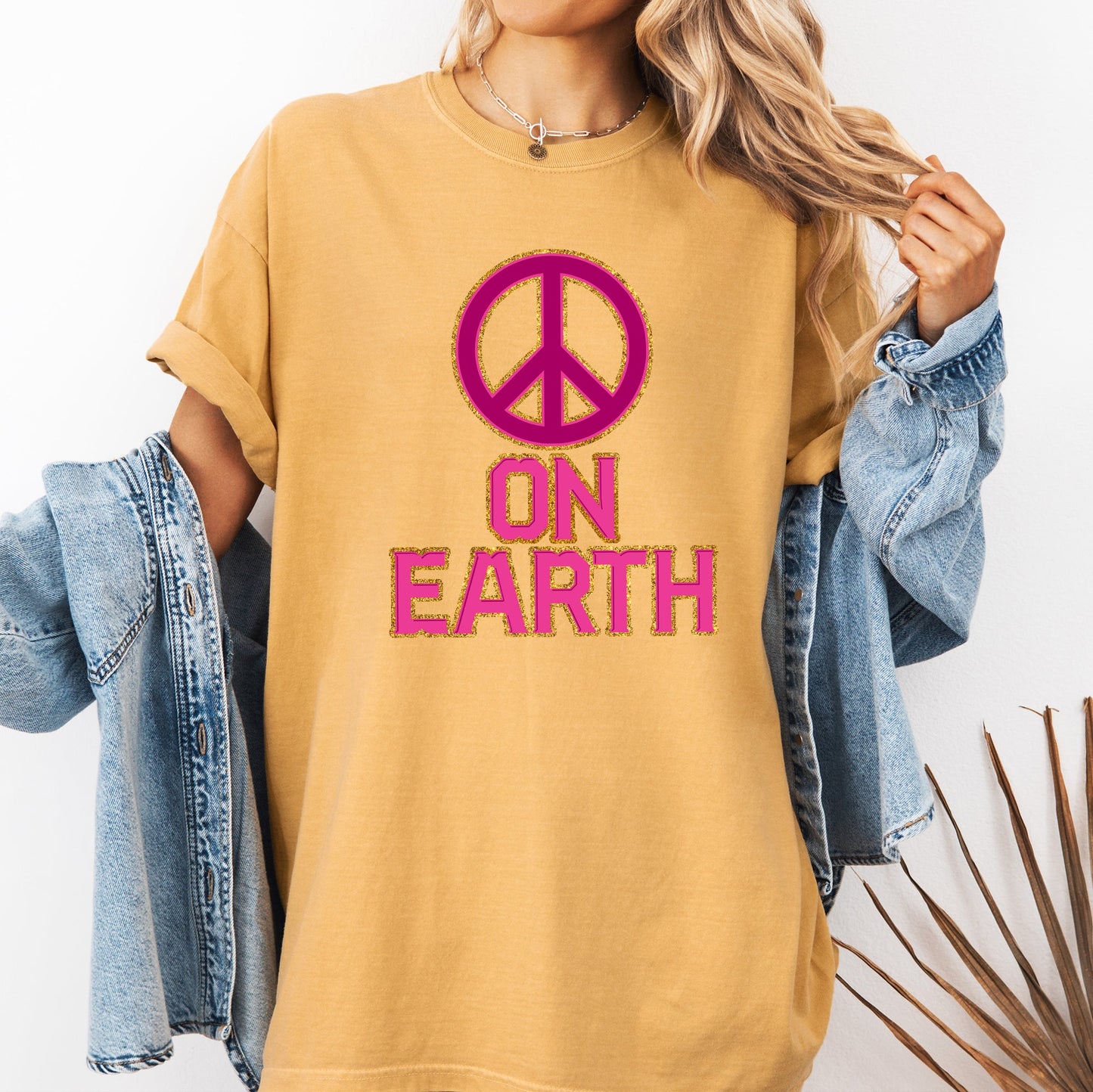 Peace On Earth, Christmas, Positivity, Snow, Santa, Xmas Tshirt Comfort Colors T-Shirt
