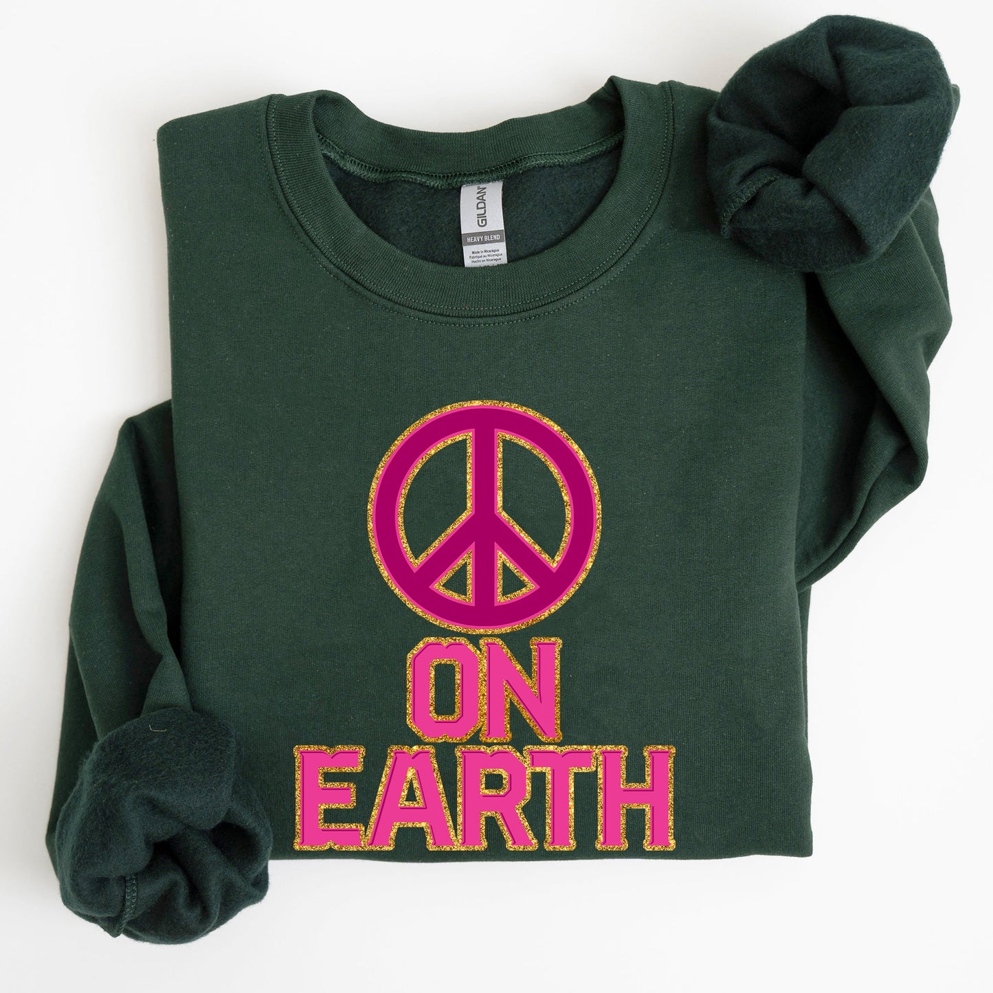 Peace On Earth, Christmas, Positivity, Snow, Santa, Xmas Sweatshirt