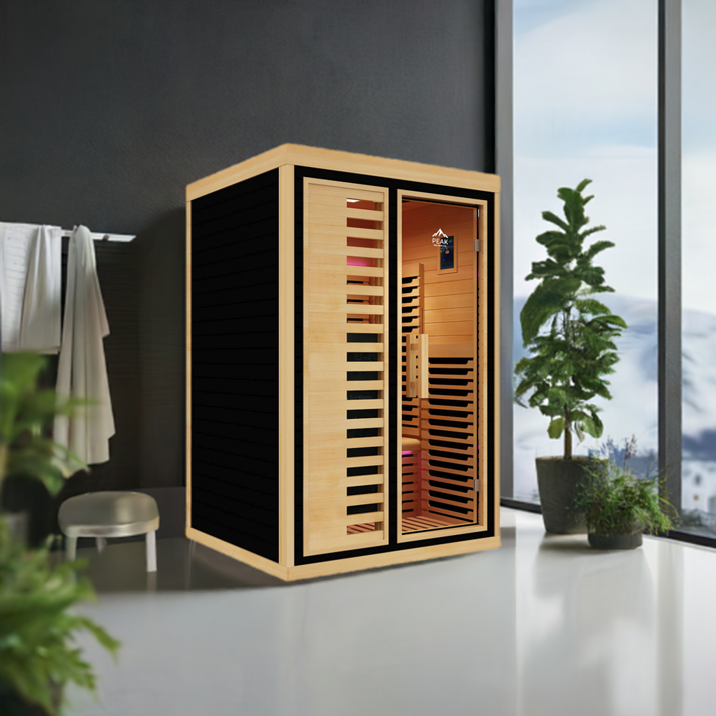 Peak Saunas Everest 2-Person Full Spectrum Infrared Sauna with XL Medical-Grade Red Light Therapy & Smart WiFi App Control
