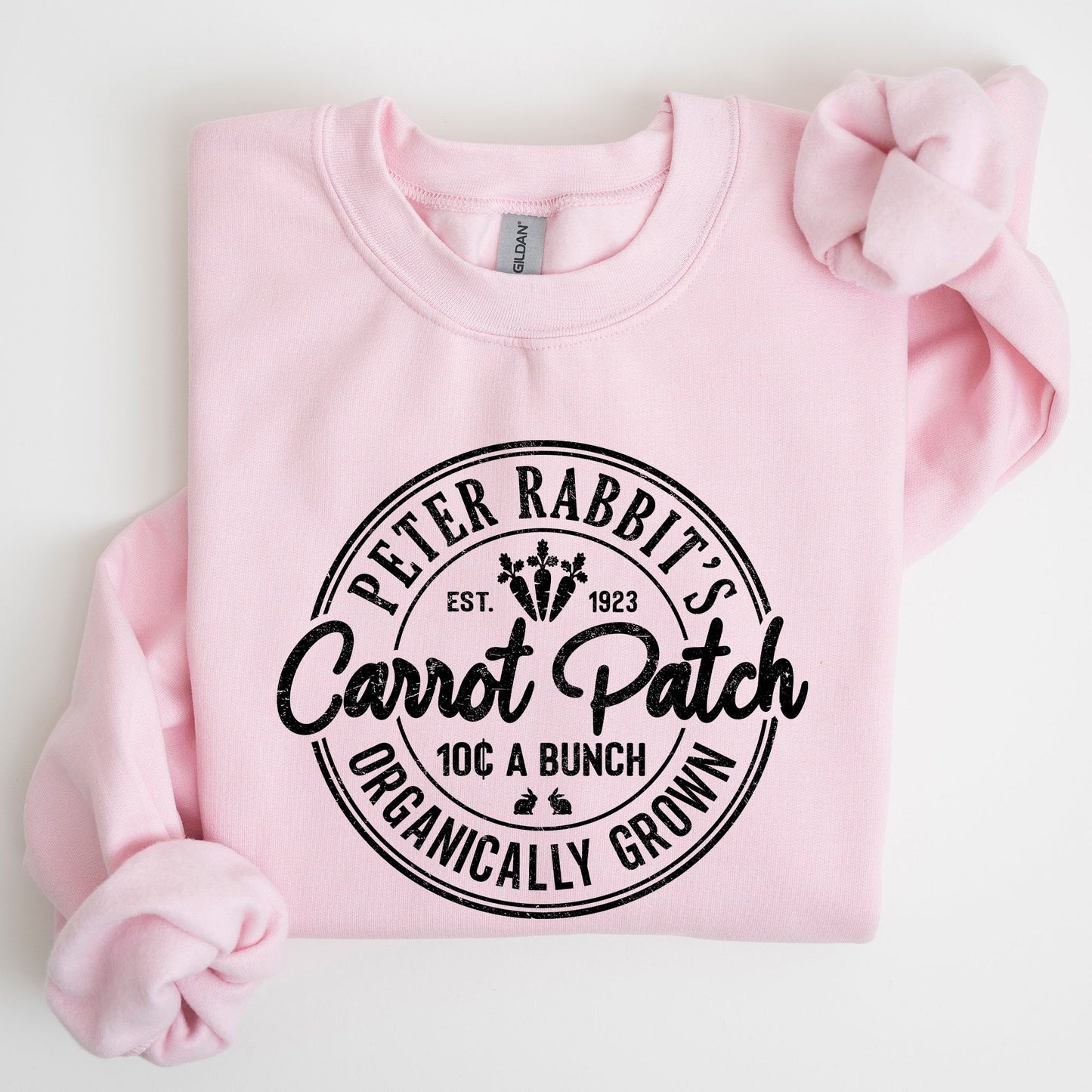 Peter Rabbit's Carrot Patch, Retro Farm Sign, Easter Sweatshirt