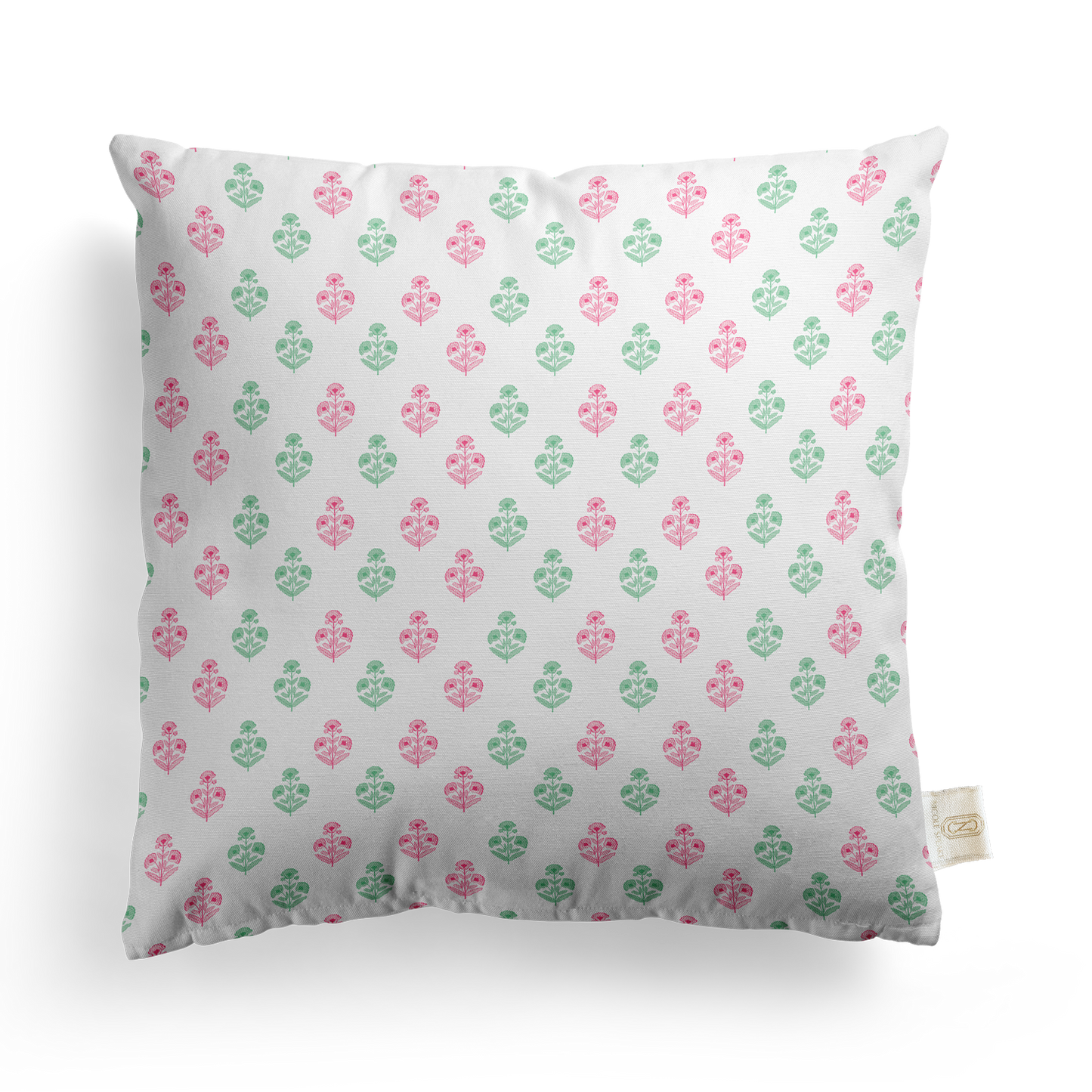 Petite Block Print Floral Pillow Cover | Featuring Oyster Sand Colorway