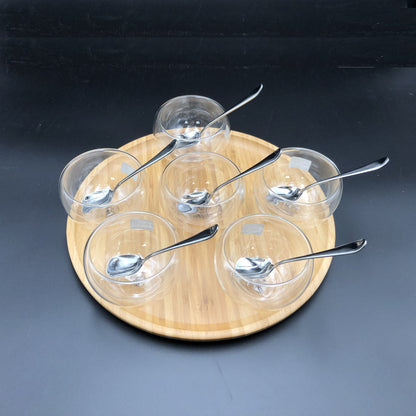 Ice-Cream Presentation Set With 6 Large Thermo Bowls And Spoons | Kitchen [Wood] | Kitchen + Metal