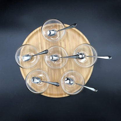 Ice-Cream Presentation Set With 6 Large Thermo Bowls And Spoons | Kitchen [Wood] | Kitchen + Metal
