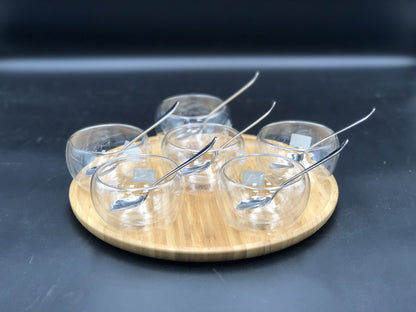 Ice-Cream Presentation Set With 6 Large Thermo Bowls And Spoons | Kitchen [Wood] | Kitchen + Metal