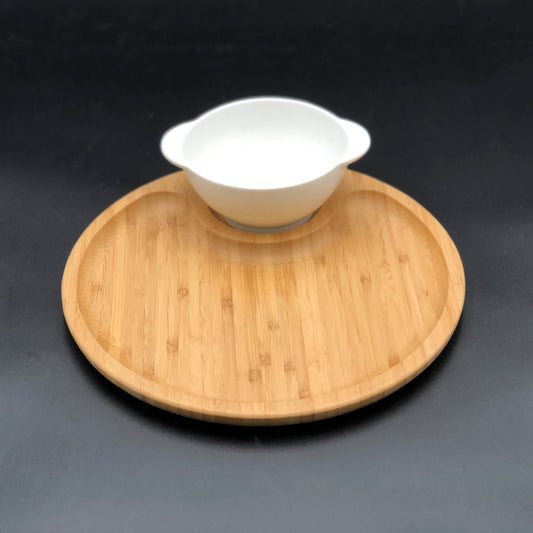 Bamboo And Fine Porcelain Set For Single Serve Board | Kitchen [Wood] | Kitchen + Metal