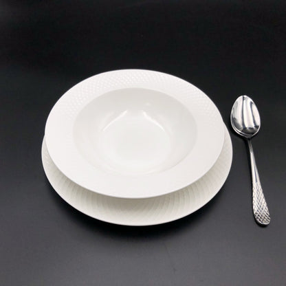 Fine Julia Porcelain Deep Plate Dinnerware Set For 6 Including 10" | Dinnerware | Kitchen + Metal