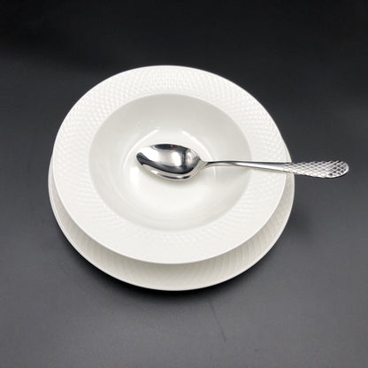 Fine Julia Porcelain Deep Plate Dinnerware Set For 6 Including 10" | Dinnerware | Kitchen + Metal