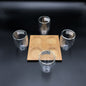 A Set Of A 4 Section Bamboo Tray With 4 Double walled Thermo Glasses | Dinnerware