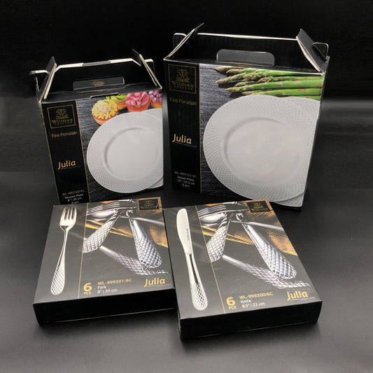 Fine Julia Porcelain 24 Piece Dinnerware Set For 6 | Dinnerware | Kitchen + Metal