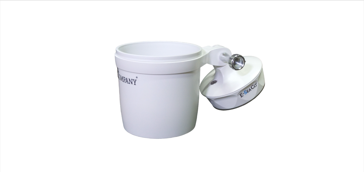 E-Sea Cup Adjustable-Suction Mounted Adjustable Angle Cup Holder-White